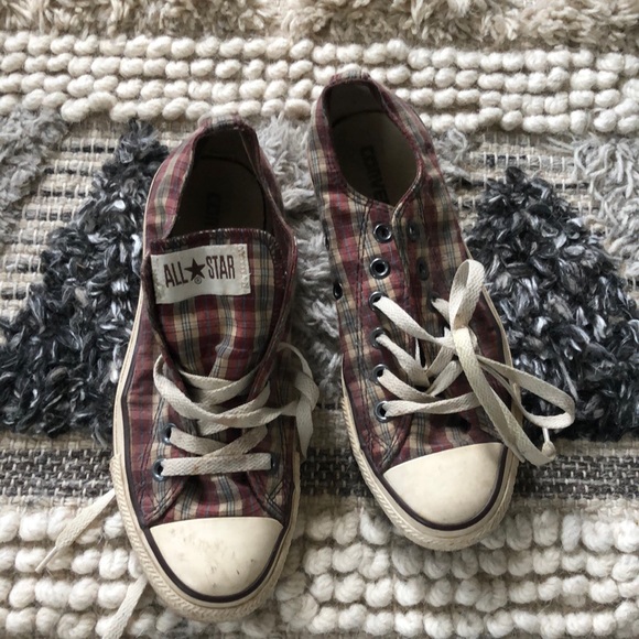 Converse Shoes | Vintage Plaid Chucks | Color: White | Size: 7 | Emw77614's Closet